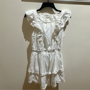bb dakota white cotton ruffled dress
